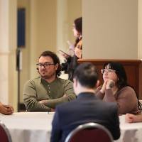 3MT participants socializing at the reception
